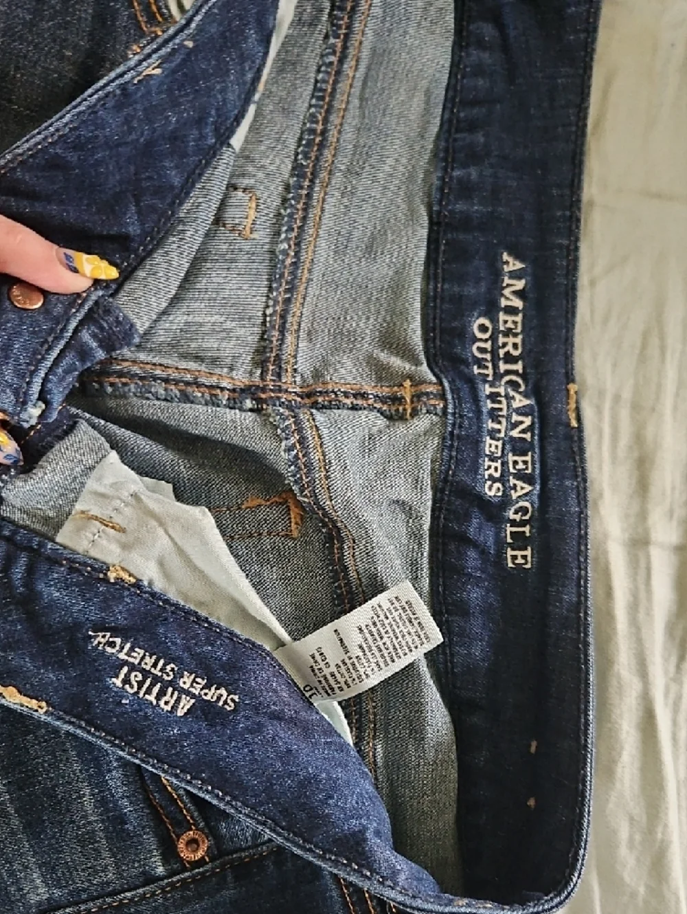 BUNDLE of American Eagle Outfitters Dark Blue Bootcut Jeans - Picture 7 of 11